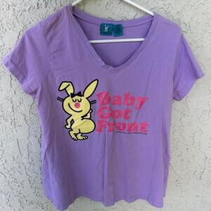Happy bunny purple baby tee